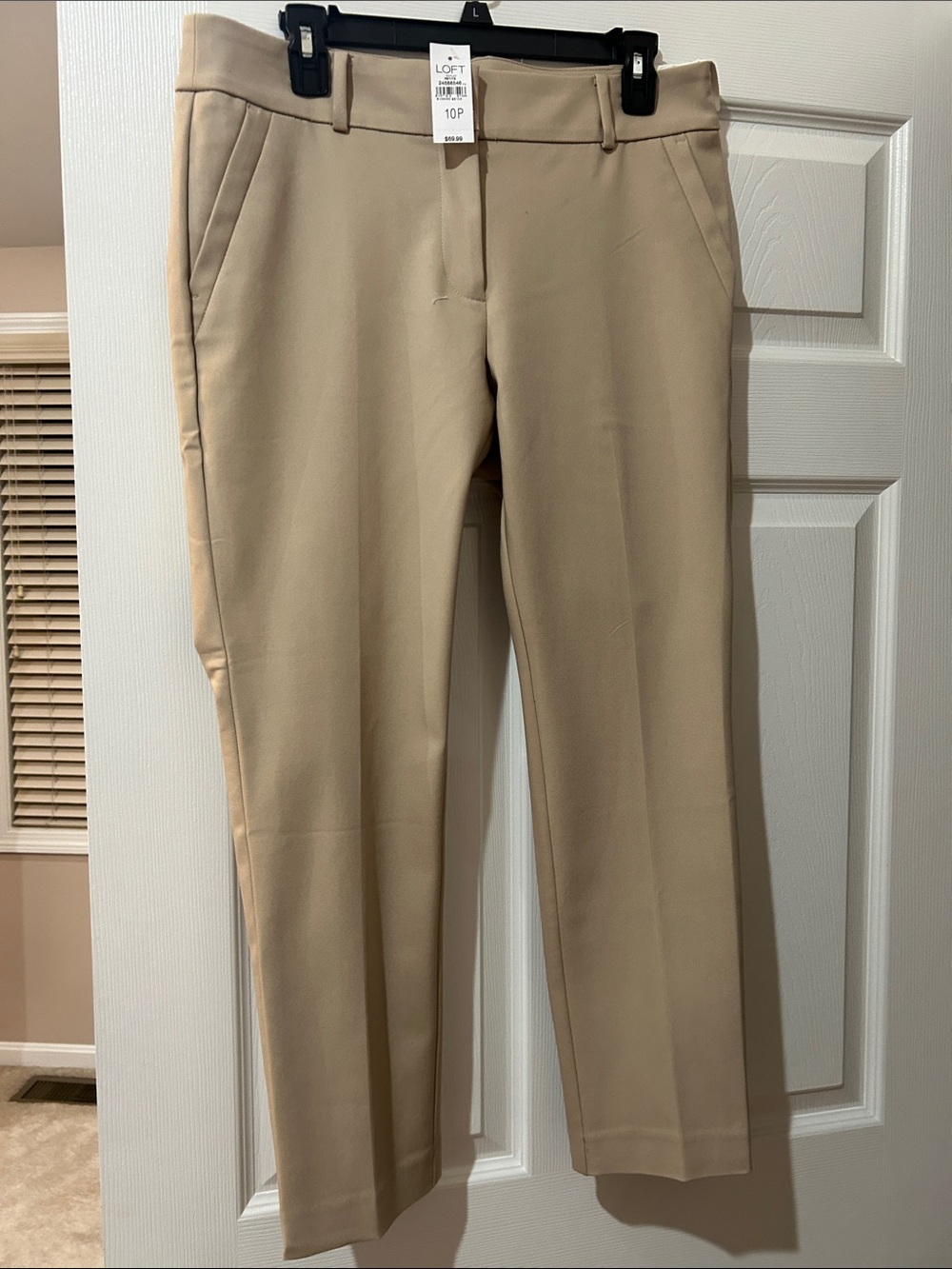 LOFT Woman’s Khaki Straight-Leg Chinos - Beige